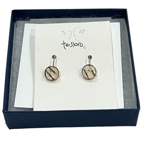 Tessoro Sterling Silver Handcrafted Birch Bark Earrings NWT - Picture 1 of 9